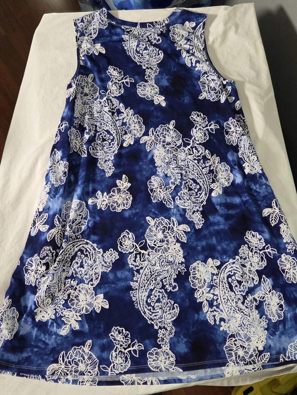 Apt 9 Blue paisley floral sleeveless dress Size Large